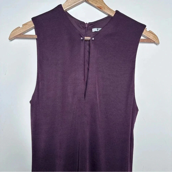 T by Alexander Wang Burgundy Sleeveless Sheath Midi Dress Size Small - Picture 2 of 8